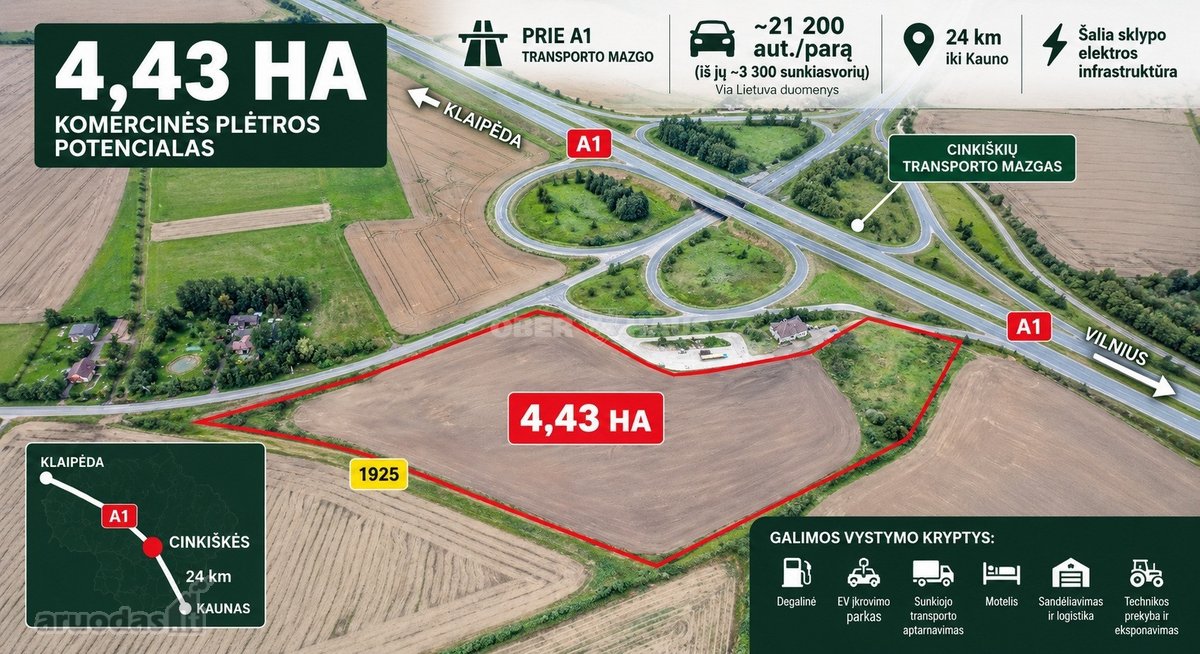 Parduodamas 4,43 ha sklypas Kauno rajone, - nuotraukos Nr. 2