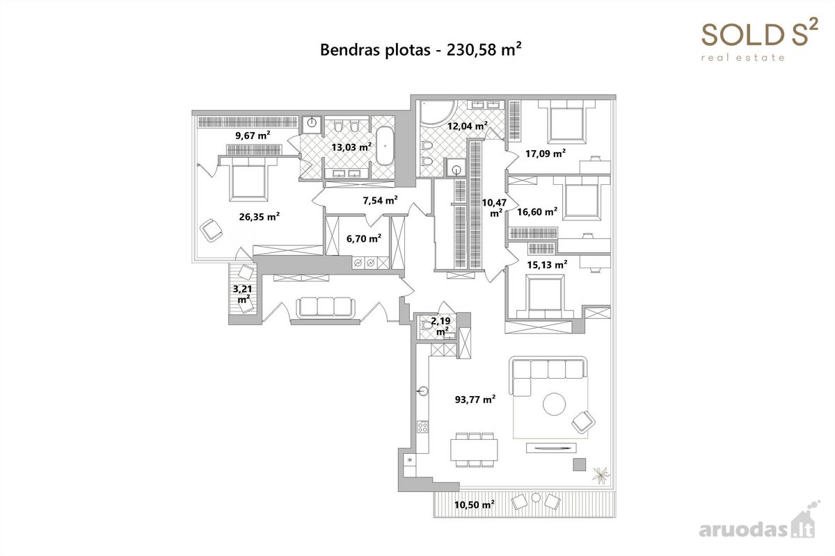 Parduodami visą aukštą užimantys apartamentai - nuotraukos Nr. 17