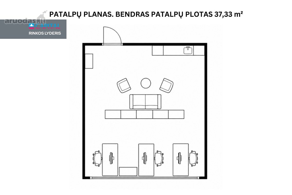 Parduodama Šviesi Administracinė Patalpa - nuotraukos Nr. 21