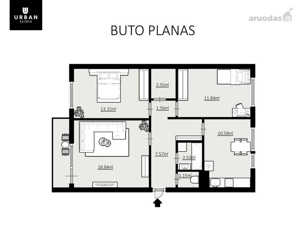 Parduodamas Erdvus 3 Kambarių Butas Su - nuotraukos Nr. 12