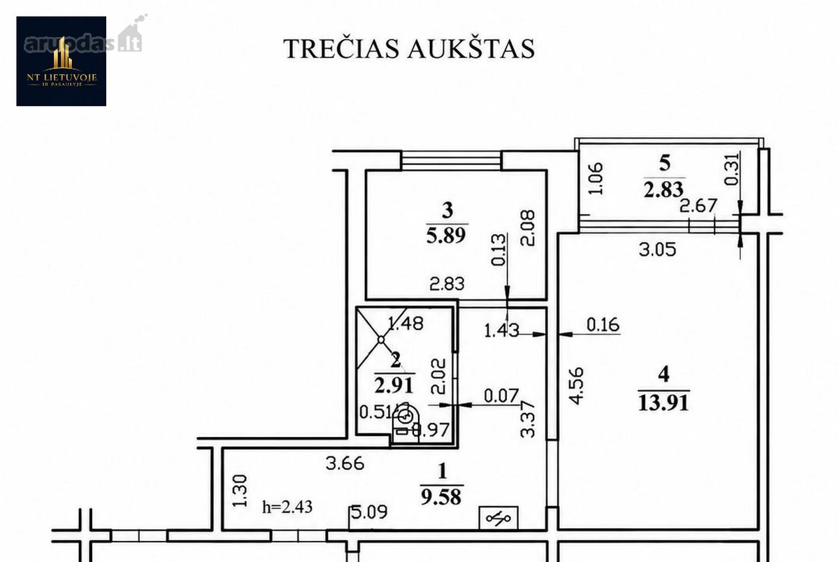 2 Kambarių Butas Viršuliškėse – 3 Aukštas, - nuotraukos Nr. 26
