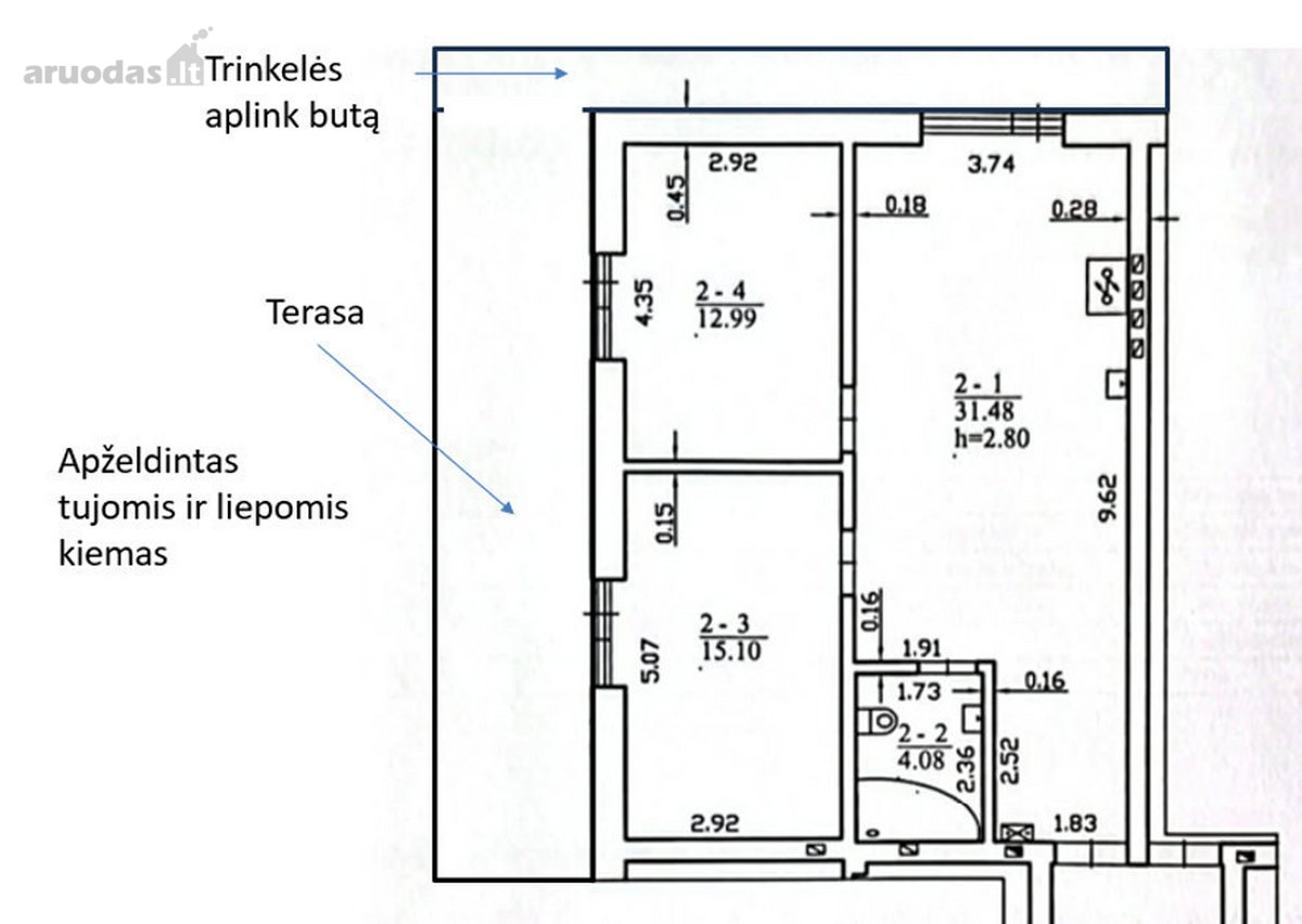 Parduodamas Tvarkingas 3 Kambarių Butas - nuotraukos Nr. 21
