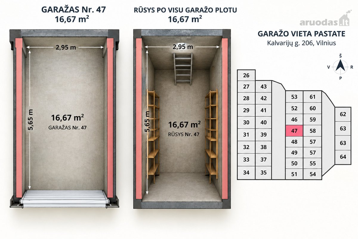 Parduodamas 33,1 M² Garažas Su Rūsiu Po Visu - nuotraukos Nr. 6