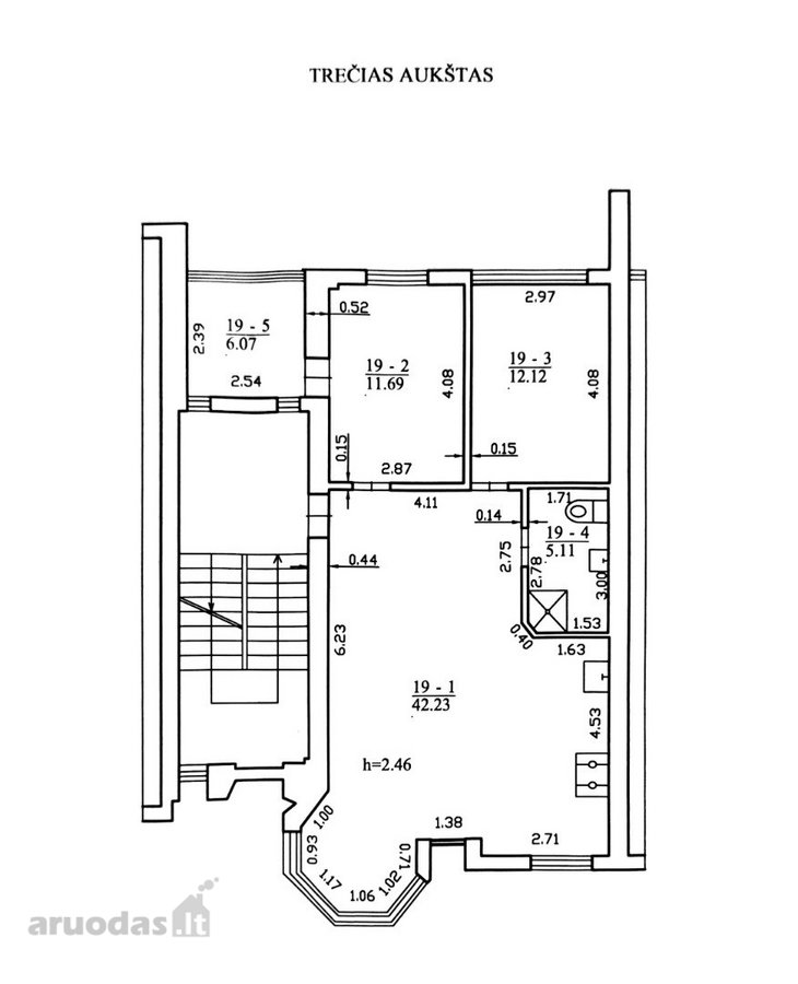 Parduodamas Erdvus 77,22 m² 3 Kambarių Butas - nuotraukos Nr. 48