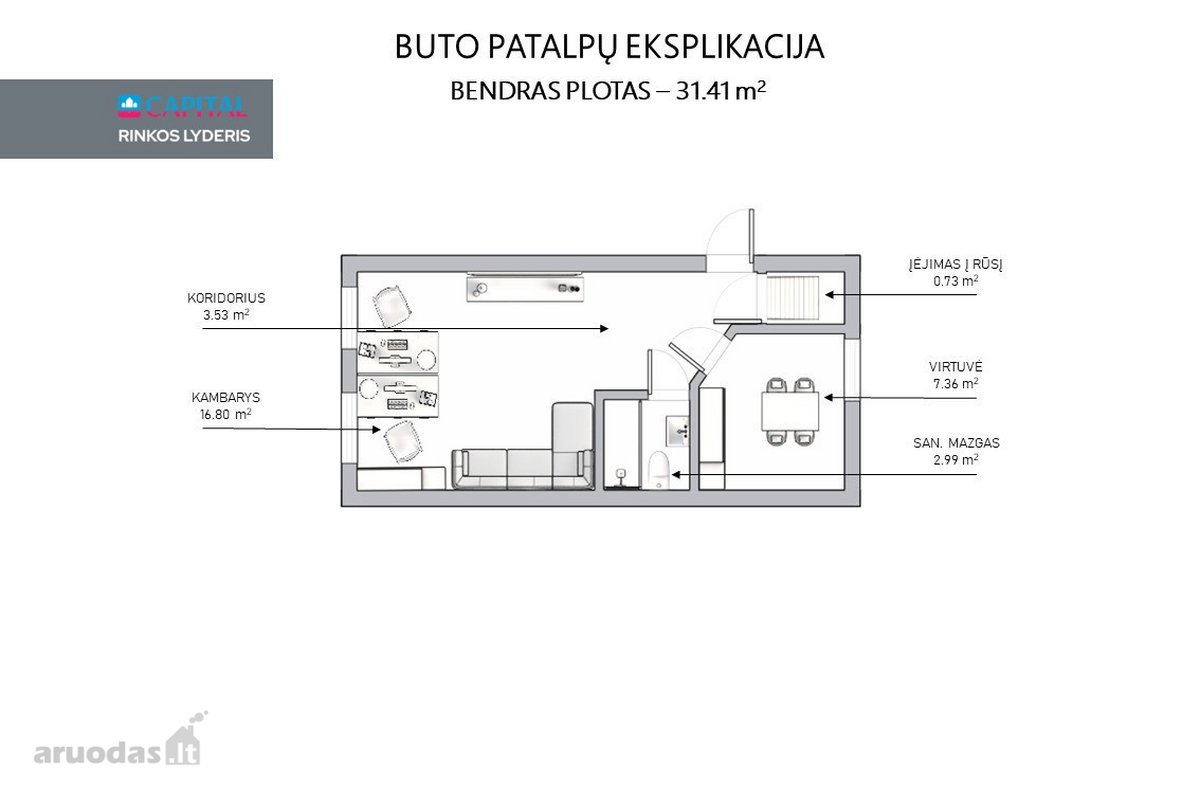 Parduodamas Įrengtas Butas Su Atskiru Įėjimu - nuotraukos Nr. 8