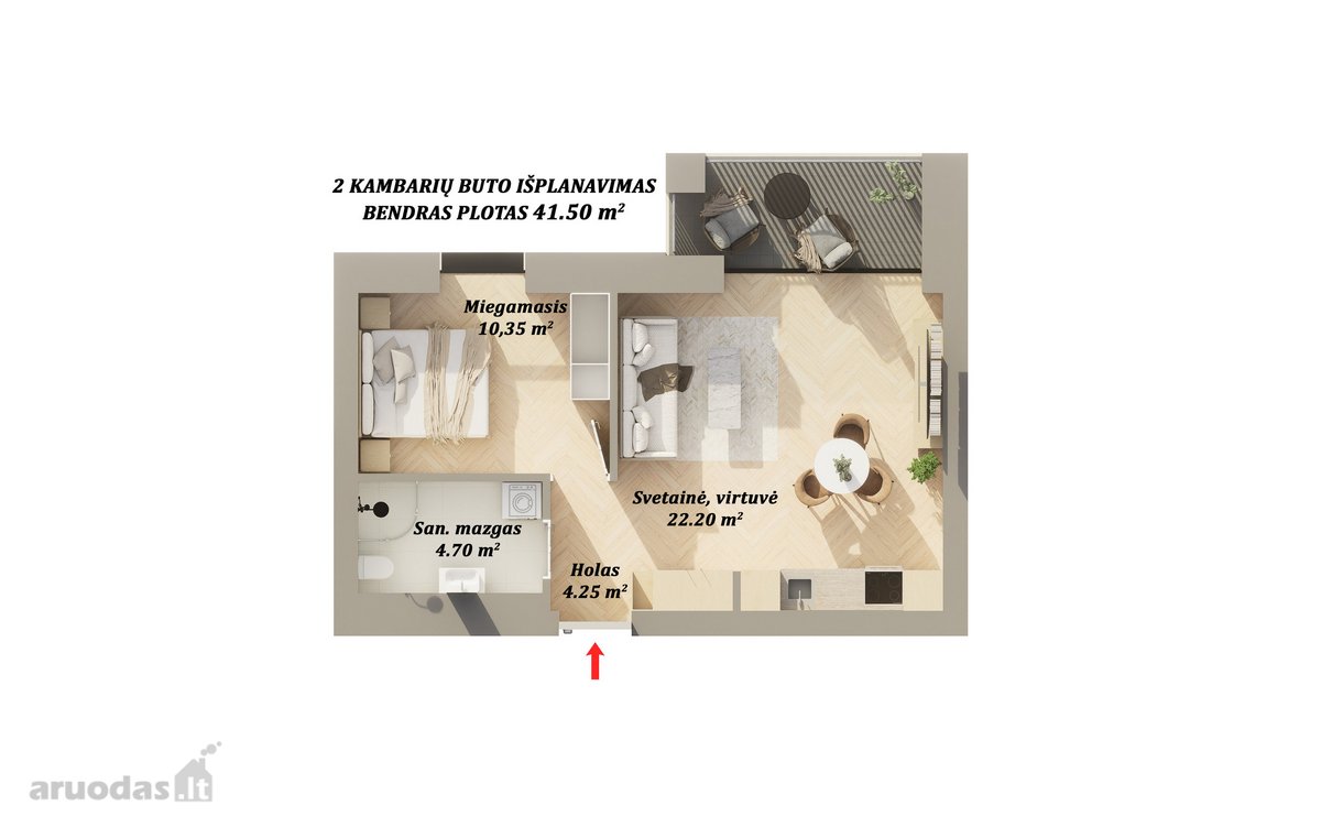 Parduodami naujos statybos 1-3 kambarių, A++ - nuotraukos Nr. 2