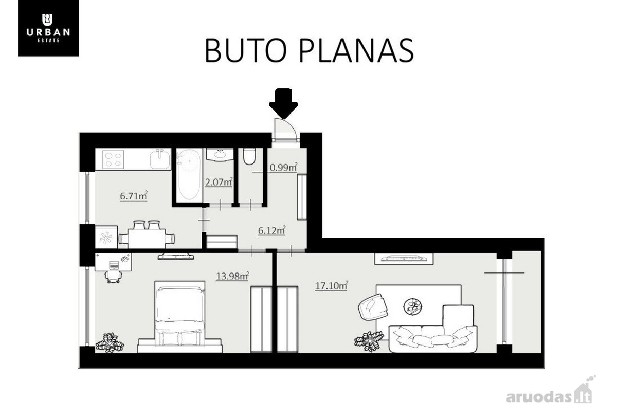 Tvarkingas, Funkcionalaus Išplanavimo Butas - nuotraukos Nr. 15