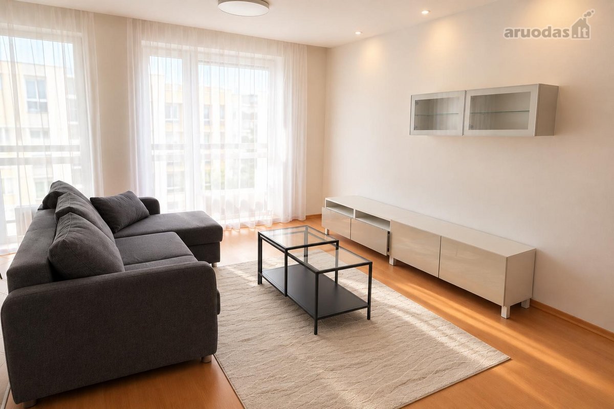 Erdvus 2 k. butas (56,01 m² + balkonas 5,47 m²). - nuotraukos Nr. 2