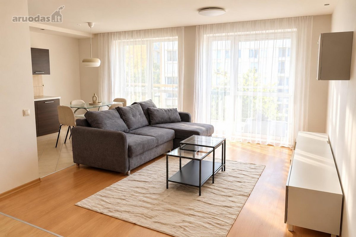 Erdvus 2 k. butas (56,01 m² + balkonas 5,47 m²). - nuotraukos Nr. 3