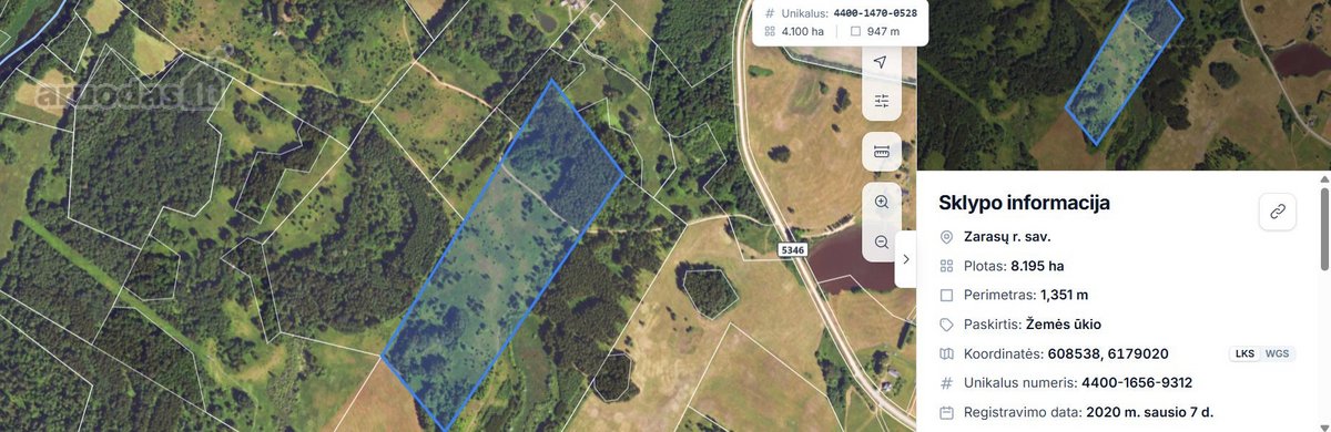 Parduodamas 8,19ha žemės ūkio sklypas Zarasų - nuotraukos Nr. 3
