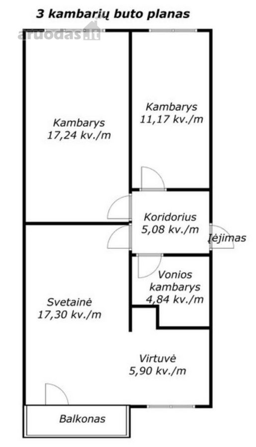 Parduodamas erdvus 3 kambarių butas Tilžės g. - nuotraukos Nr. 28