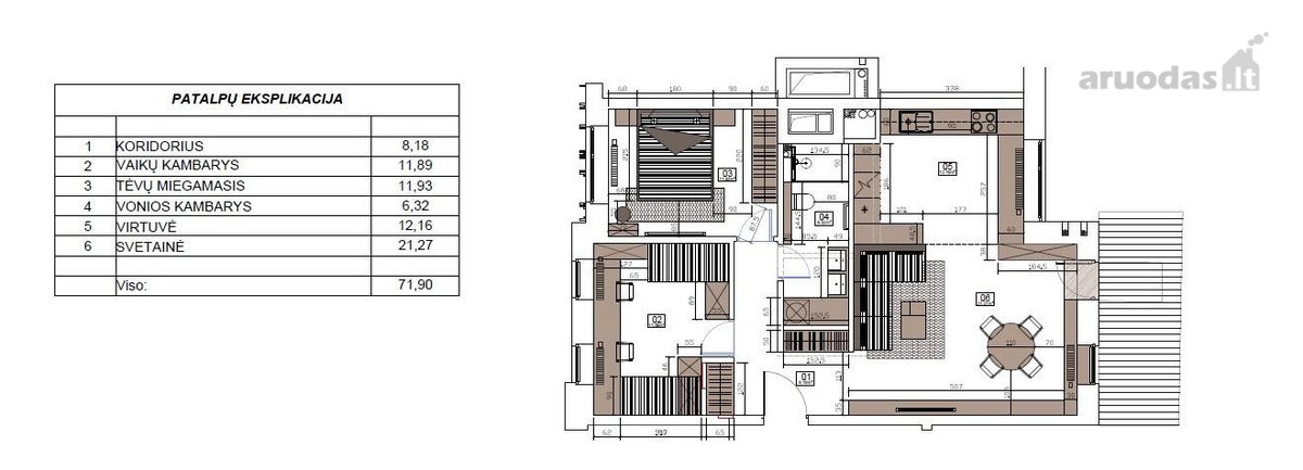 Nuomojamas 74 m² butas su privačiu kiemeliu - nuotraukos Nr. 15