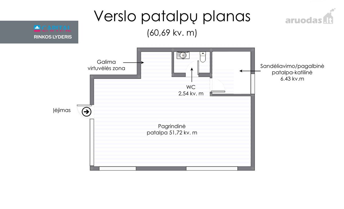 Marijampolės centre parduodamos įrengtos 61 - nuotraukos Nr. 7