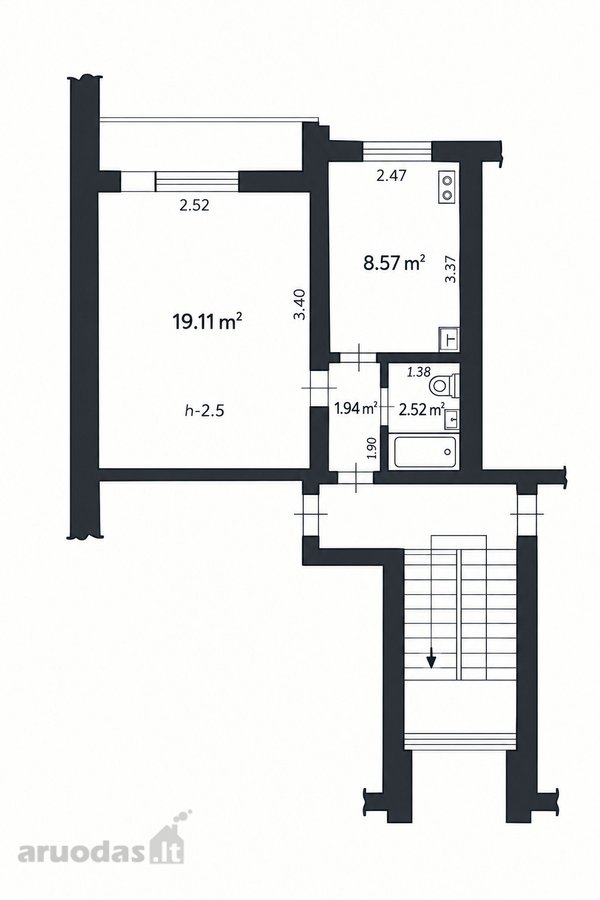 Parduodamas 1 kambario butas centrinėje - nuotraukos Nr. 18