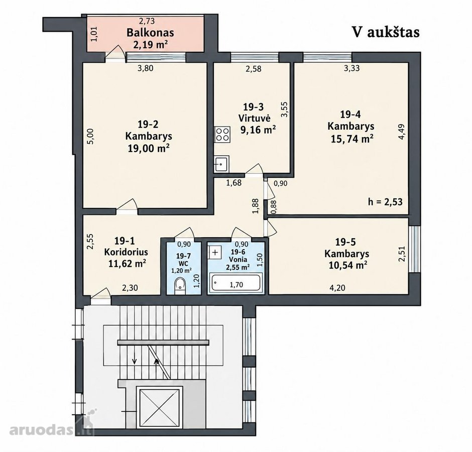 Parduodamas Erdvus Ir Šviesus 3 Kambarių - nuotraukos Nr. 15
