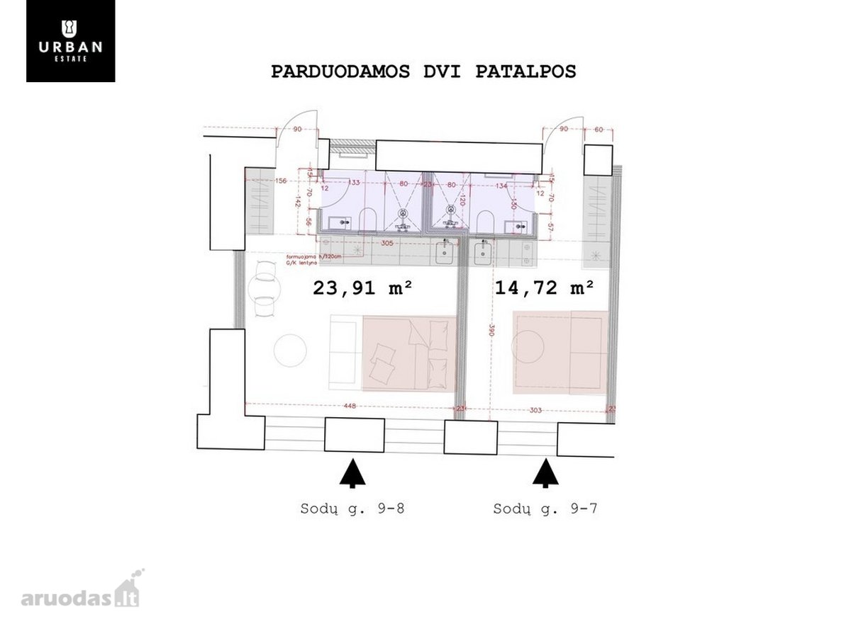 Parduodamos Dvi Studijos Vilniaus - nuotraukos Nr. 26