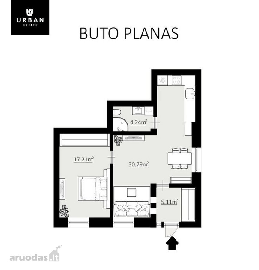 Tvarkingas, Jaukiai Įrengtas Butas Nemenčinės - nuotraukos Nr. 15