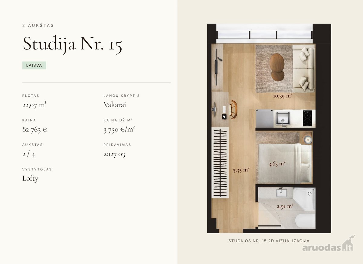 Išskirtinė studija pačiame Vilniaus centre – - nuotraukos Nr. 8