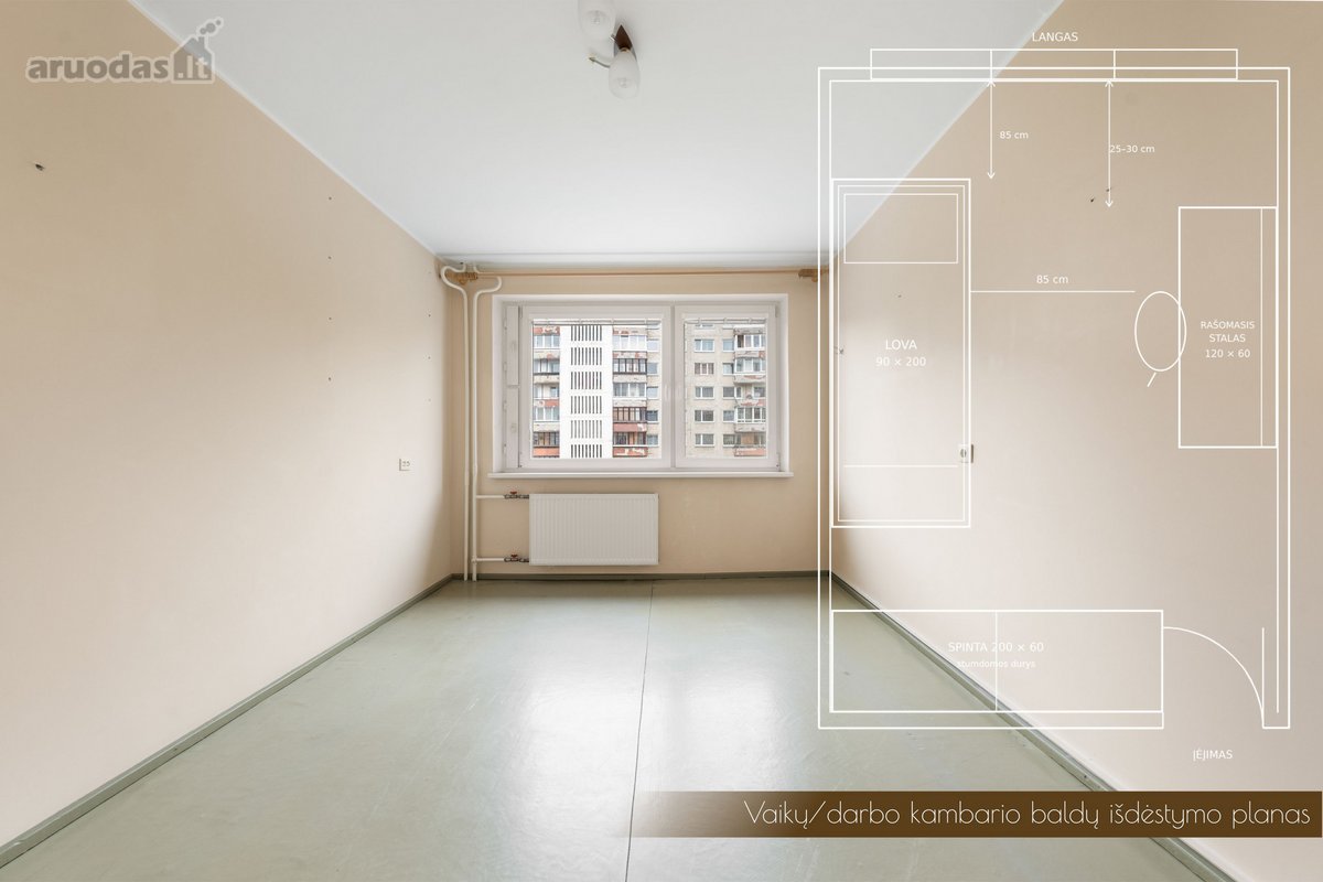 Parduodamas erdvus ir šviesus 3 kambarių - nuotraukos Nr. 14