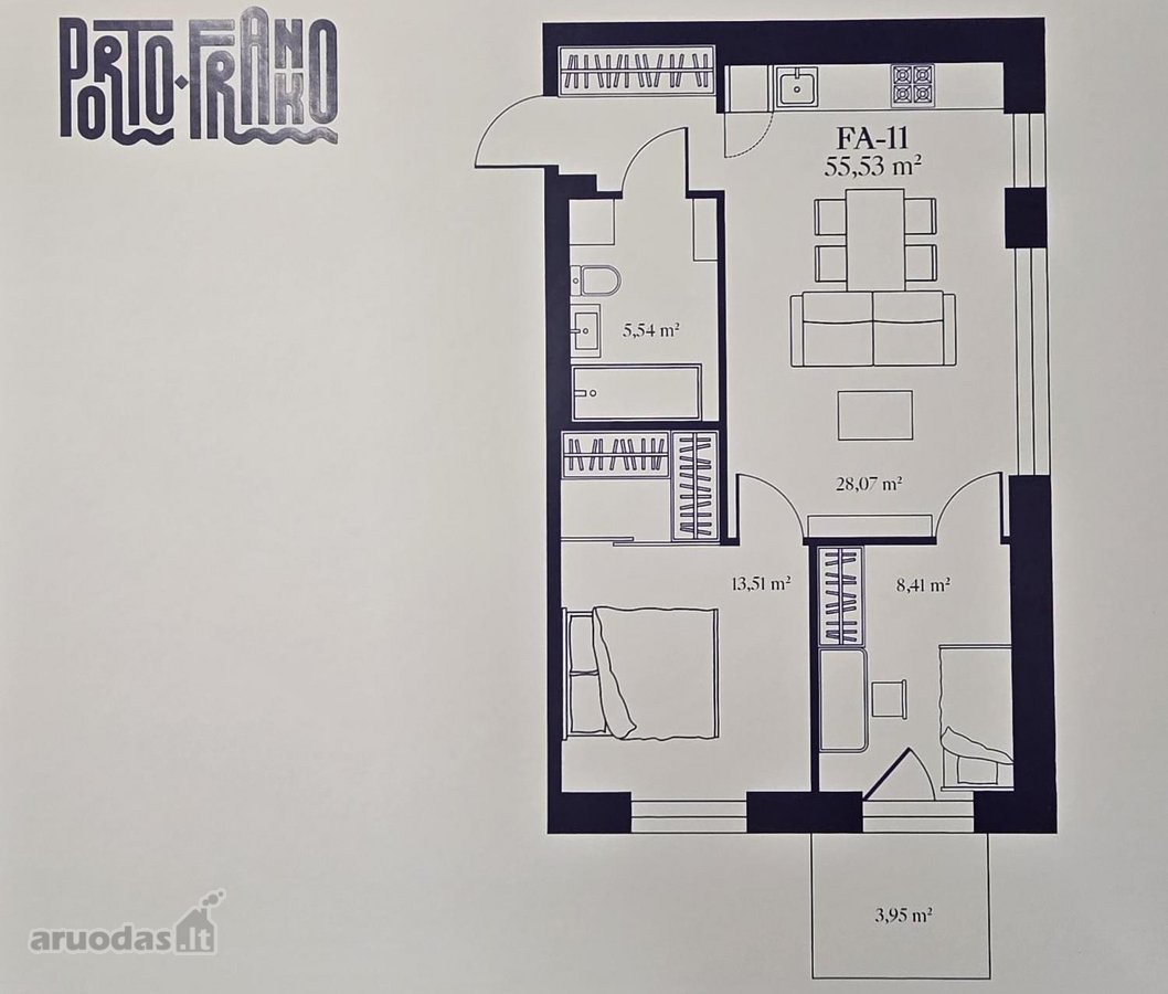 Naujai įrengtas 3 k. butas „Porto Franko“ - nuotraukos Nr. 4