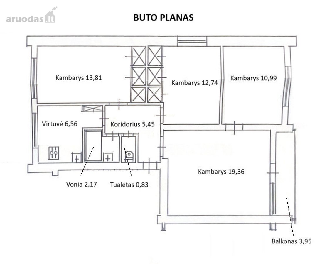 Parduodamas Erdvus 4 Kambarių Butas - nuotraukos Nr. 9