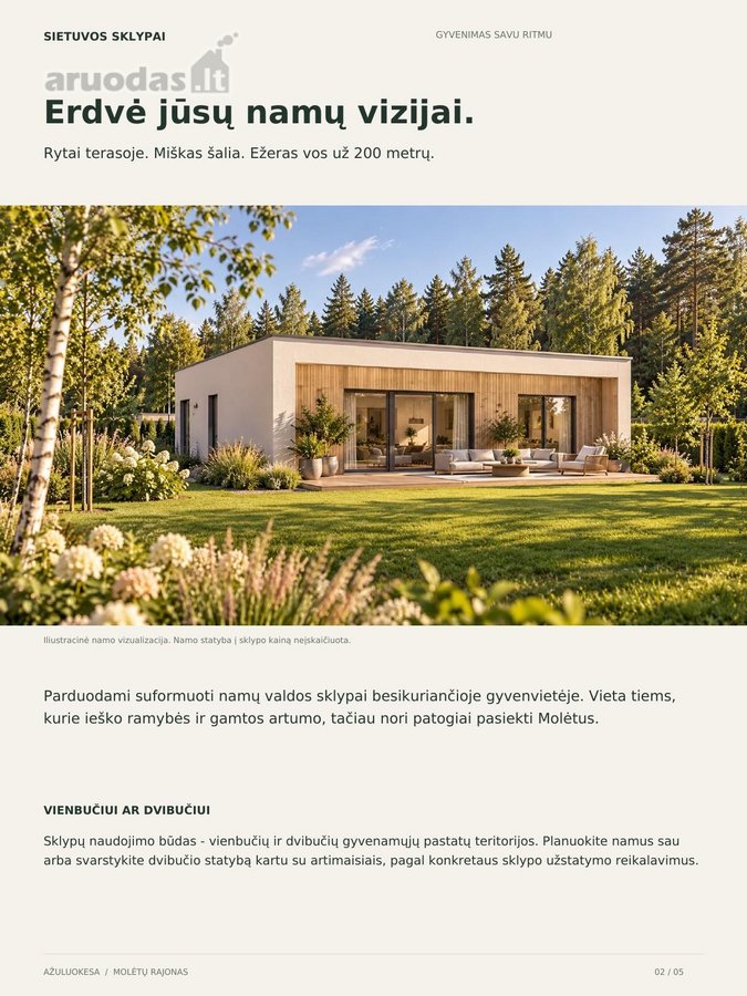 Namų valdos sklypai prie miško, 200 m iki - nuotraukos Nr. 2
