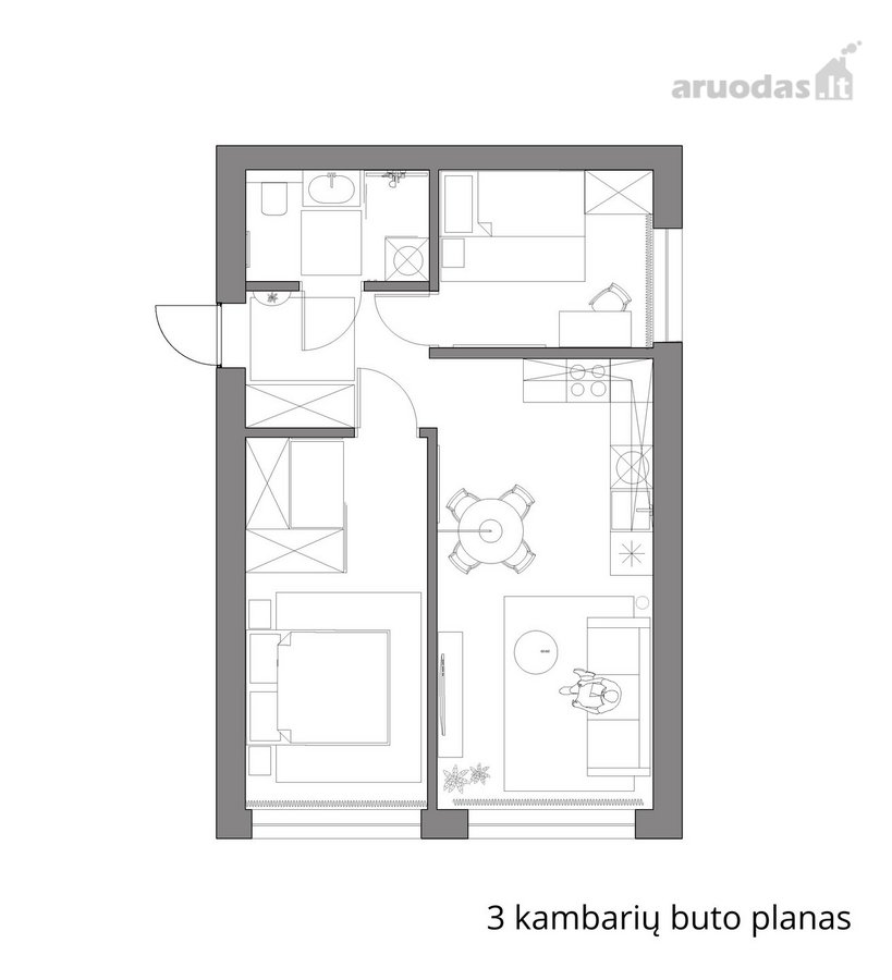 3 kambarių butas Vilniaus rajone prie Asvejos - nuotraukos Nr. 18