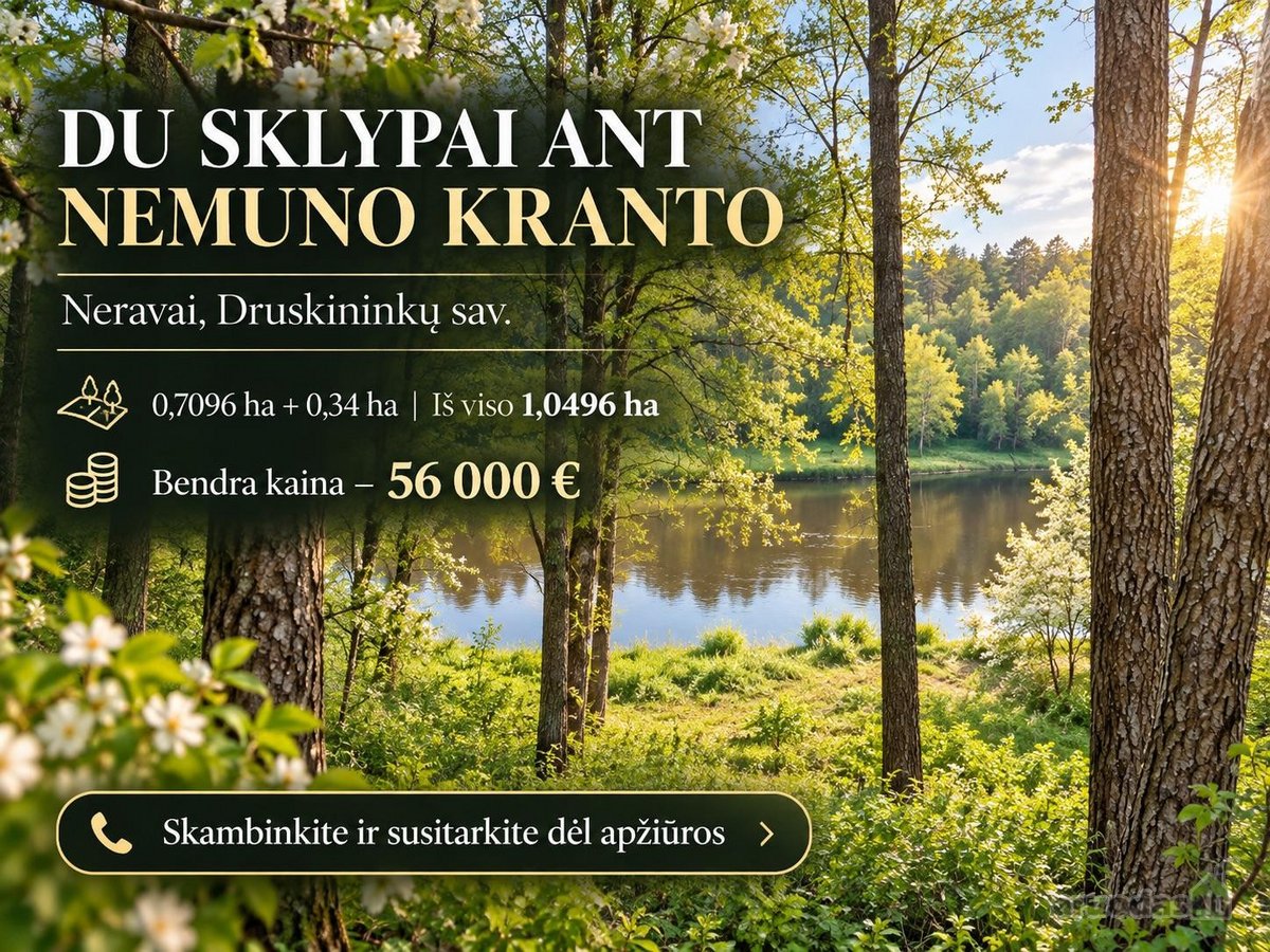 Du Sklypai Ant Nemuno Kranto – 1,05 Ha Gamtos - nuotraukos Nr. 2