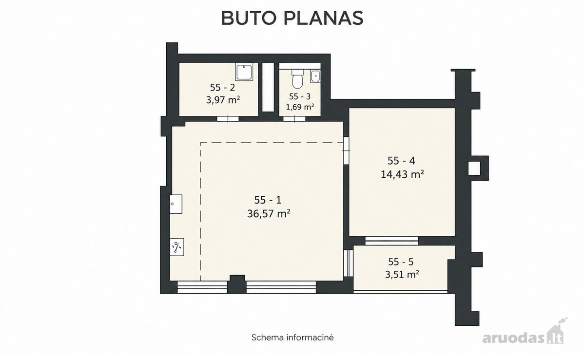Parduodamas Erdvus Ir Šviesus 2 Kambarių - nuotraukos Nr. 23