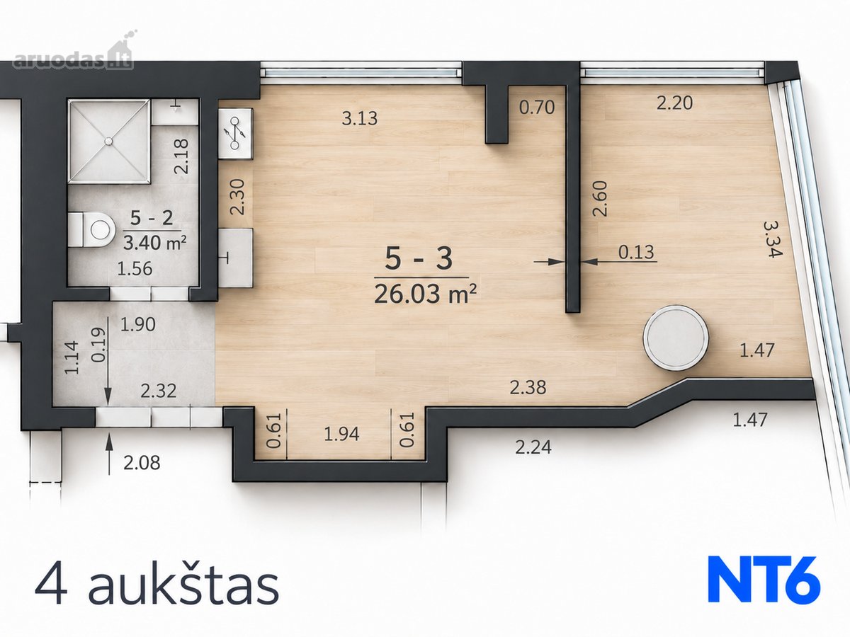 Parduodamas Naujai Įrengtas Butas Klaipėdoje, - nuotraukos Nr. 20