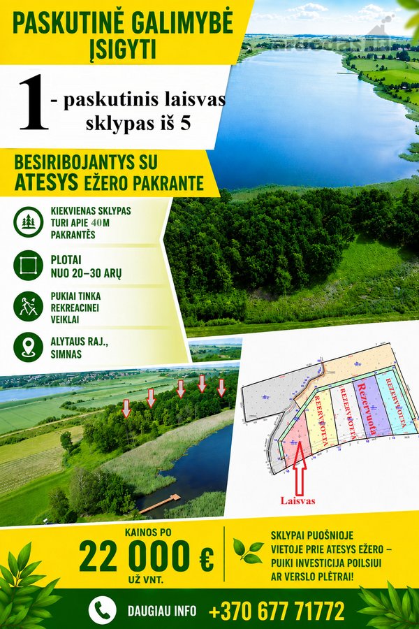Sklypas su Atesio ežero pakrante Ąžuolų - nuotraukos Nr. 2