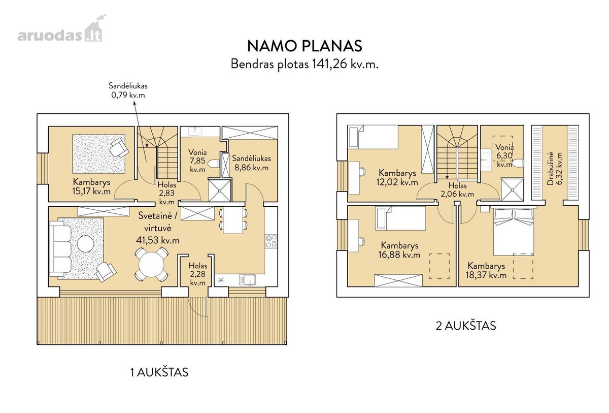 Parduodamas pilnai įrengtas 141,26 kv.m. - nuotraukos Nr. 39