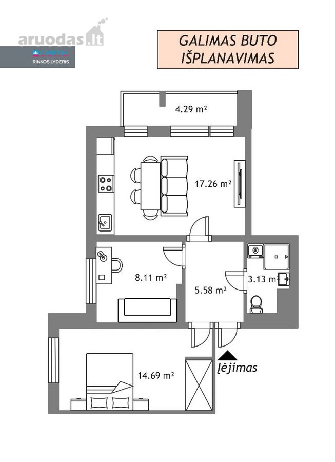 Parduodamas 3 Kambarių Butas Šeškinėje – - nuotraukos Nr. 4