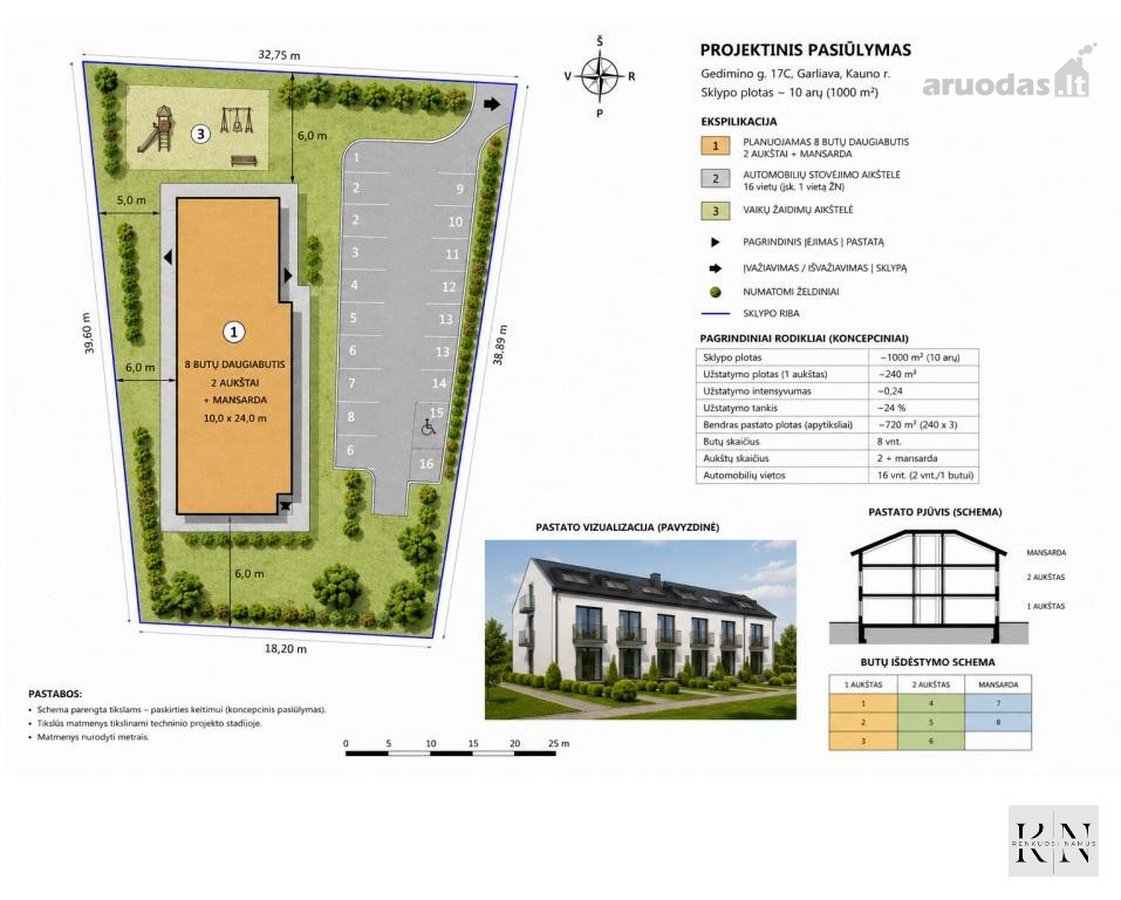 Parduodamas sklypas daugiabučio statybai - nuotraukos Nr. 4