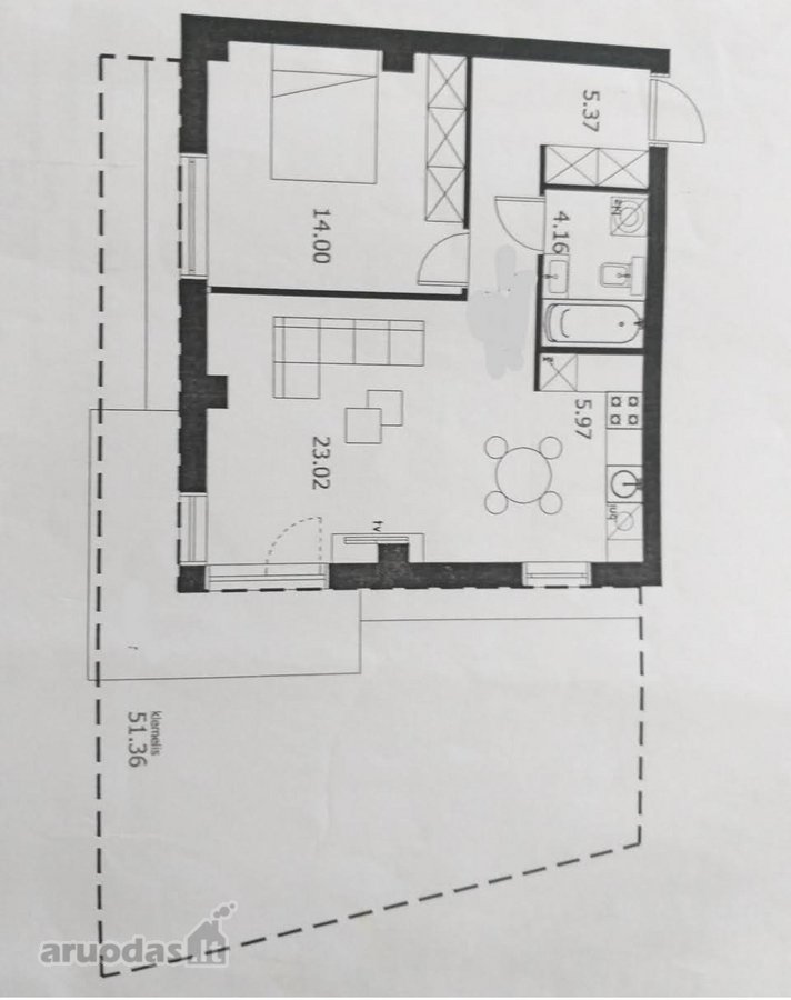 Išskirtinis 2 kambarių butas su 51 m² - nuotraukos Nr. 12