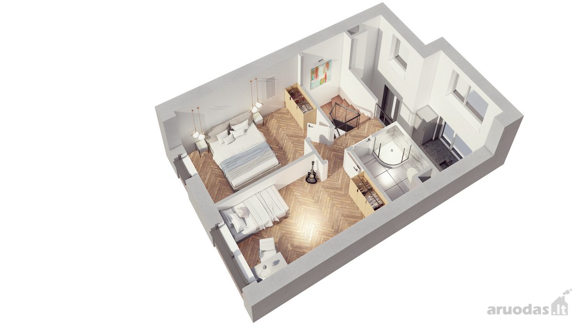 Erdvus 98 M² Butas Per Du Aukštus Pilaitėje  - nuotraukos Nr. 9
