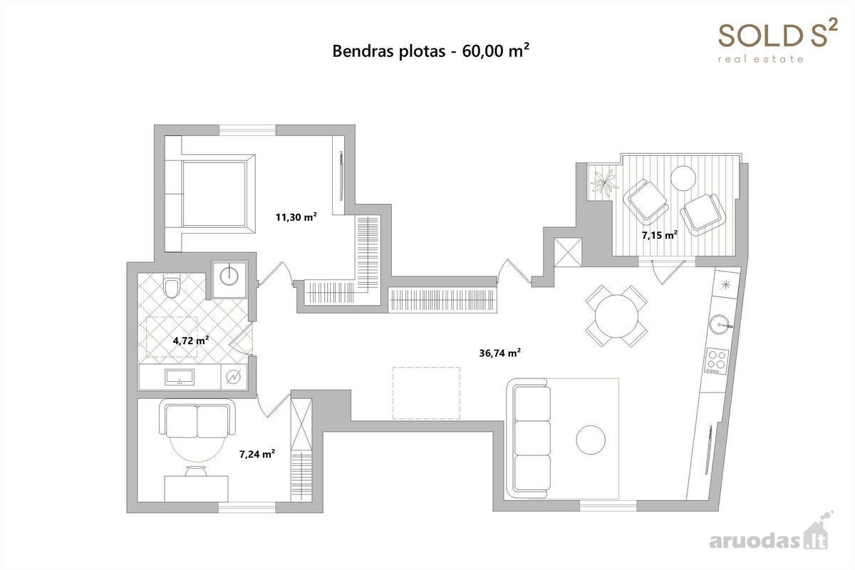 Šalia Birutės parko parduodami penthouse - nuotraukos Nr. 22