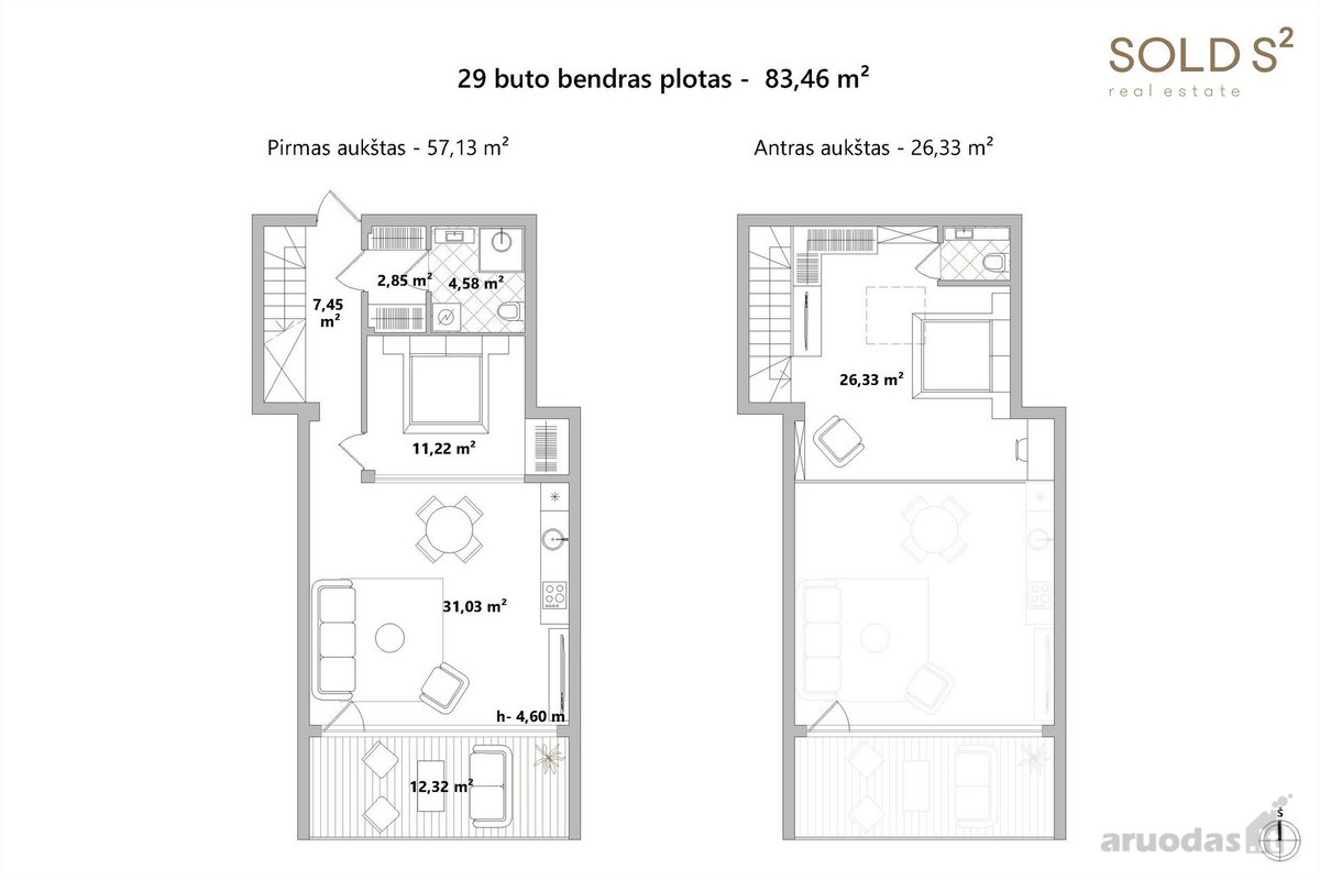 Parduodamas itin aukštų lubų loftas - nuotraukos Nr. 7