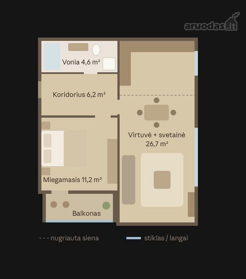 Parduodamas 2 kambarių butas Jonavoje, - nuotraukos Nr. 6