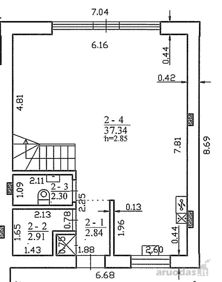 Parduodamas 87 m² sublokuotas namas su 4 arų - nuotraukos Nr. 34