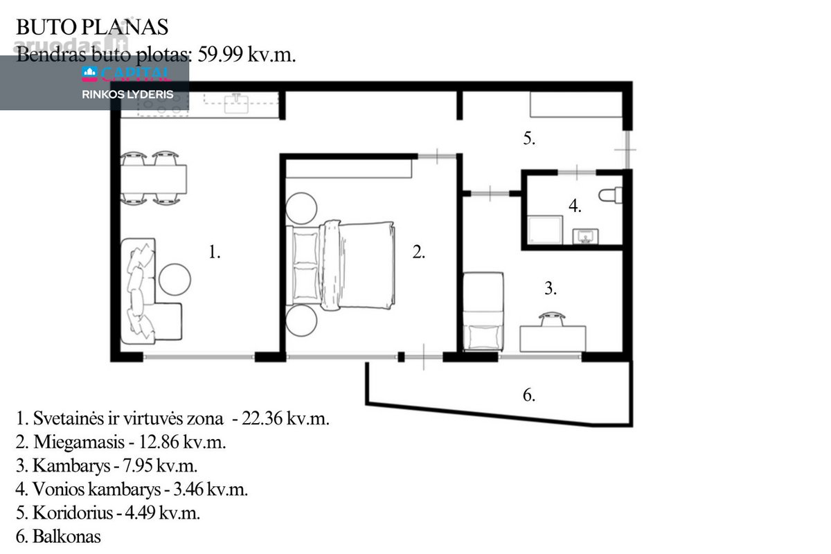 Parduodamas Šviesus, Šiltas 3 Kambarių Butas - nuotraukos Nr. 20