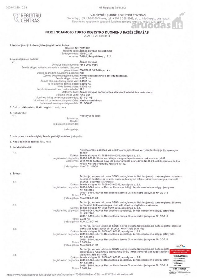 Parduodamas sklypas adresu Respublikos g 71a, - nuotraukos Nr. 8