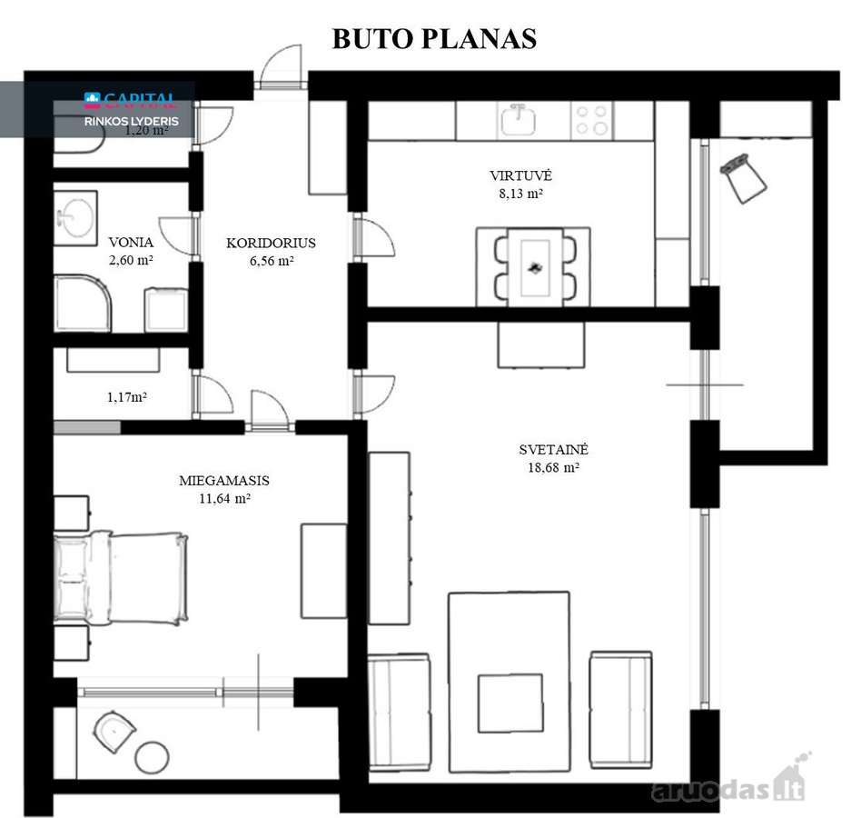 Parduodamas 2 kambarių butas Didlaukio g. 11, - nuotraukos Nr. 19