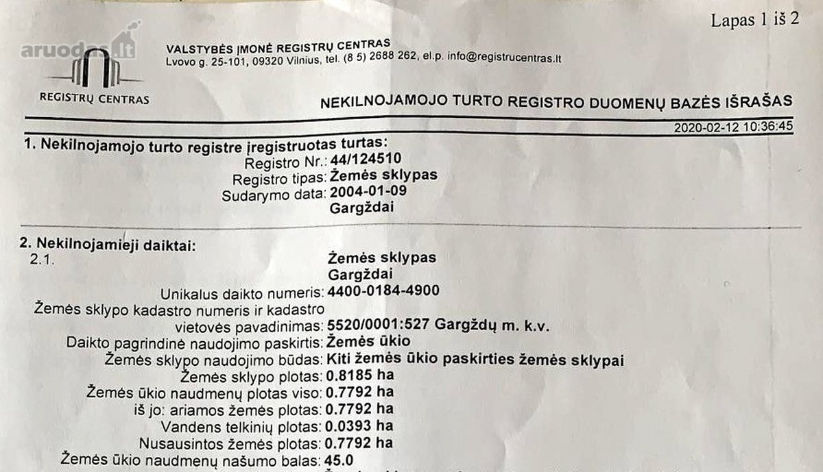 Parduodamas 0,8185ha Žemės ūkio paskirties - nuotraukos Nr. 3