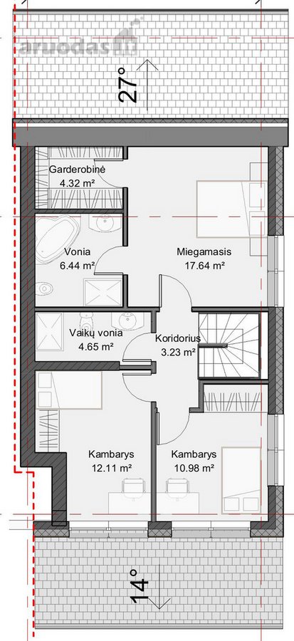 Parduodama namo dalis su projektu - nuotraukos Nr. 3