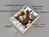 Parduodamas 2-jų Kambarių Butas Su Vaizdu Į - nuotraukos Nr. 2