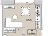 2 kambarių butas su didele terasa projekte - nuotraukos Nr. 4