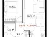 Parduodamas 2 kambarių 42,60 m² butas , - nuotraukos Nr. 7