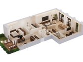 Erdvus 4 kambarių butas projekte „Neries - nuotraukos Nr. 13