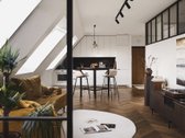 Šviesūs mansardiniai apartamentai vidiniame
